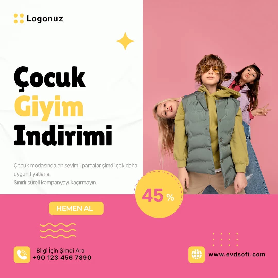 Ürün koleksiyonu tanıtımı için e-ticaret post şablonu